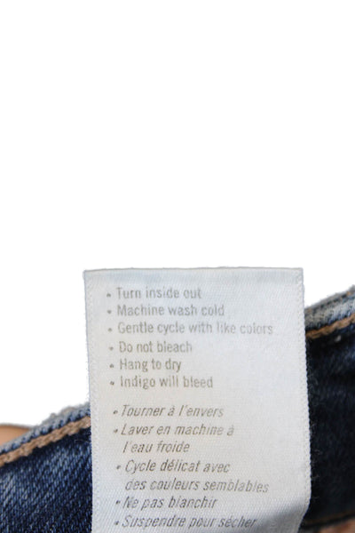 Paige Womens Cotton Denim Medium Wash Mid-Rise Straight Leg Jeans Blue Size 26