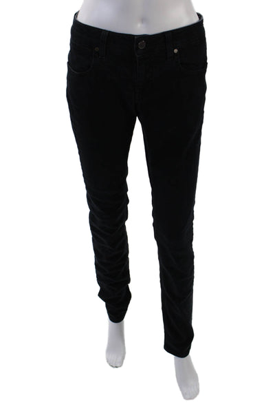 Stella McCartney Womens Mid Rise Skinny Leg Jeans Black Cotton Size 30