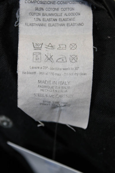 Stella McCartney Womens Mid Rise Skinny Leg Jeans Black Cotton Size 30