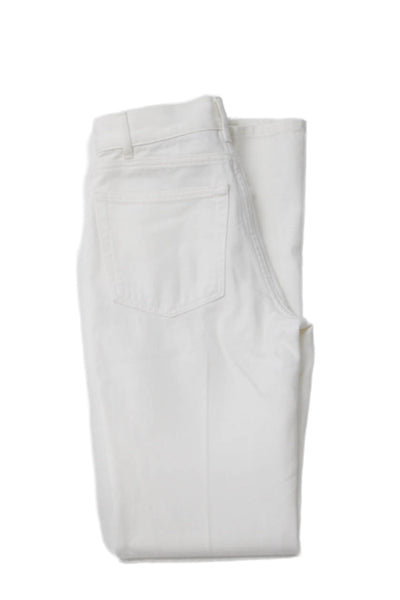 G. Womens Cotton High-Waisted Zippered Bootcut Denim Jeans White Size 24