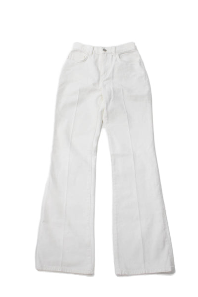 G. Womens Cotton High-Waisted Zippered Bootcut Denim Jeans White Size 24