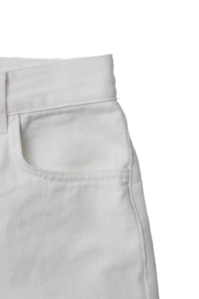 G. Womens Cotton High-Waisted Zippered Bootcut Denim Jeans White Size 24