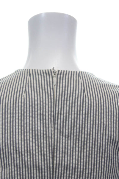 Gant Womens Striped Lace Front Sleeveless Dress Navy Blue White Cotton Size 4
