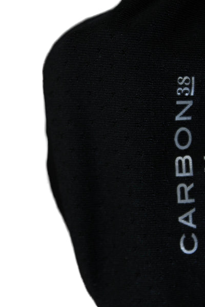 Carbon38 Womens Ribbed Sleeveless Crop Top Round Neck Tank Black Size S