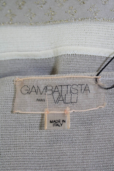 Giambattista Valli Womens Cotton Colorblocked Buttoned Top Beige Size M