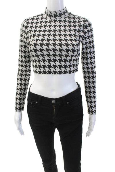 Lovers + Friends Womens Cotton High Neck Long Sleeve Knit Top White Size 2XS