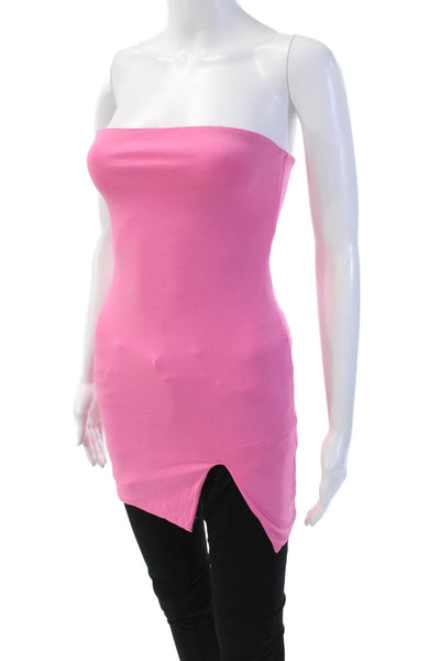 Superdown Womens Textured Sleeveless Slit Mini Tunic Top Pink Size XS