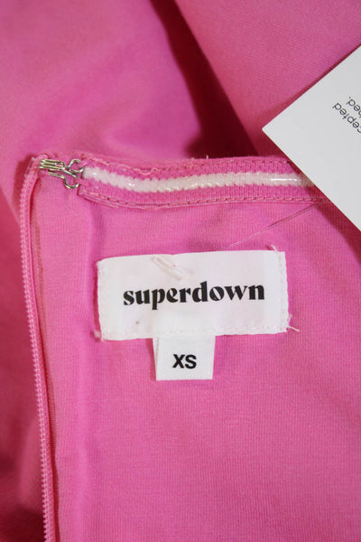 Superdown Womens Textured Sleeveless Slit Mini Tunic Top Pink Size XS