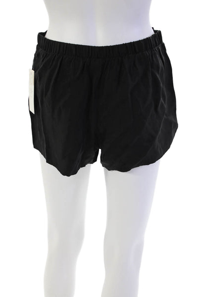 Rya Womens Floral Embroidered Elastic Waist Shorts & Top Sets Black Size S