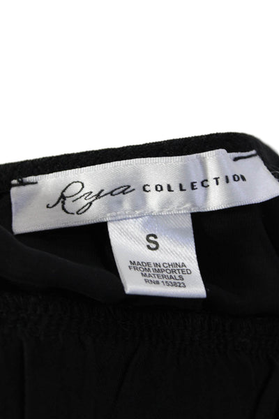 Rya Womens Floral Embroidered Elastic Waist Shorts & Top Sets Black Size S