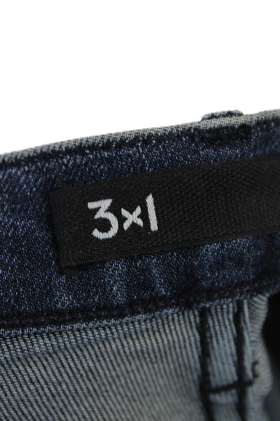 3x1 NYC Womens Cotton Slim Fit Skinny Fray Hem Zip Fly Jeans Blue Size 28