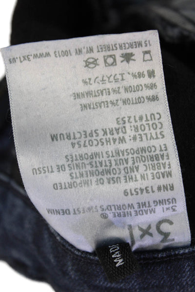 3x1 NYC Womens Cotton Slim Fit Skinny Fray Hem Zip Fly Jeans Blue Size 28