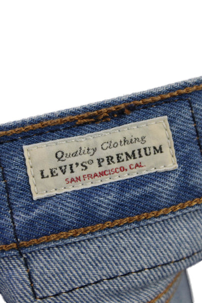 Levis Womens High Rise Button Up Slim Leg Wedgie Jeans Blue Cotton Size 27