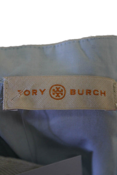 Tory Burch Womens Cotton Long Sleeve V-neck Casual Top Blue Size 2XS