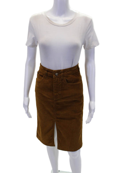 Vanessa Bruno Womens Textured Zip Button Lined Corduroy Shorts Brown Size EUR 34