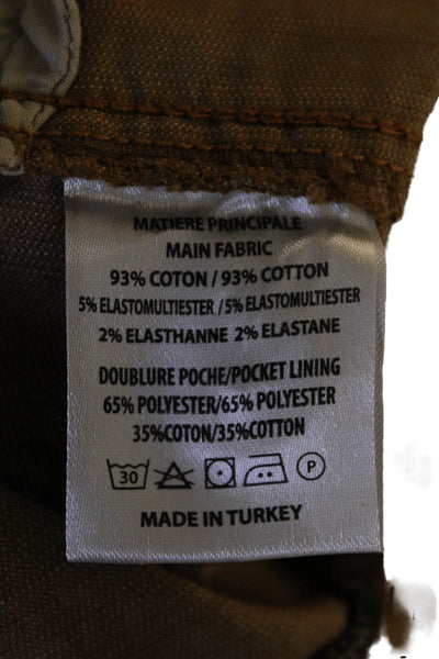 Vanessa Bruno Womens Textured Zip Button Lined Corduroy Shorts Brown Size EUR 34