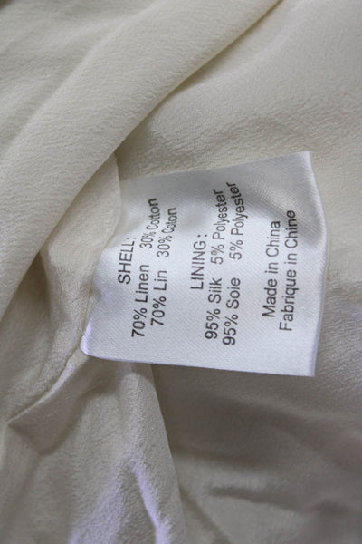 Adam Adam Lippes Womens Cotton Pleated Hem Detail Pencil Skirt Beige Size 6