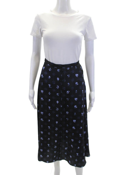 Ciao Lucia! Womens Textured Zip Mid Length Maxi Floral Skirt Black Size XS