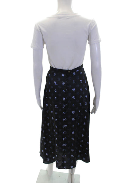 Ciao Lucia! Womens Textured Zip Mid Length Maxi Floral Skirt Black Size XS
