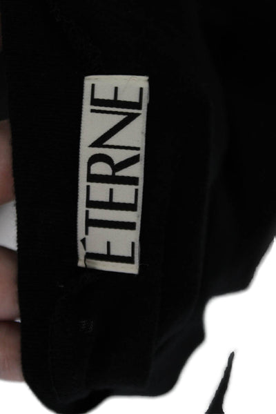 Eterne Womens Sleeveless Cropped Muscle Tank Top Black Cotton Size Large