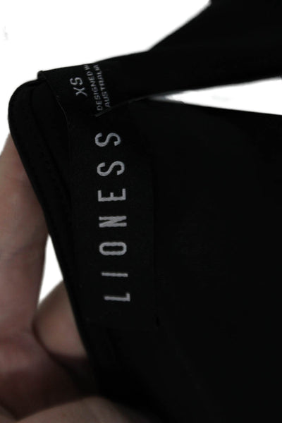 Lioness Womens Sleeveless Rouched Side Detail Tie Detail Blouse Black Size XS