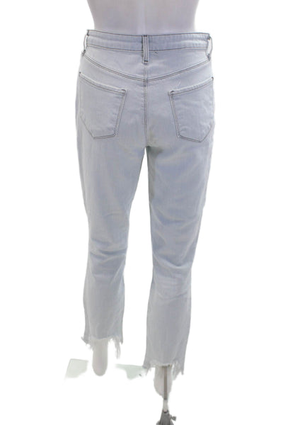 L'Agence Womens Cotton Distressed Detail Skinny Jeans Light Blue Size 26
