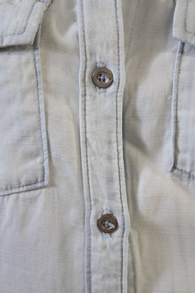 Bella Dahl Womens Sleeveless Tie Waist Button Down Denim Dress Blue Size XS