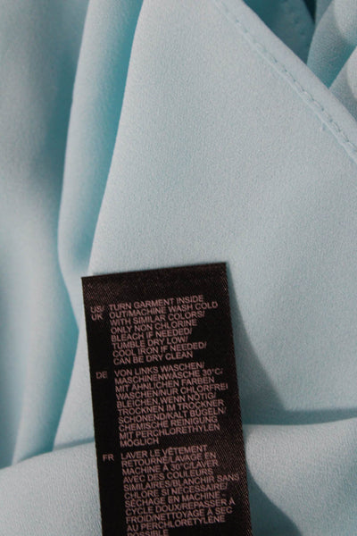 NYDJ Curves 360 Womens Half Button Down Blouse Ocean Drive Blue Size Large