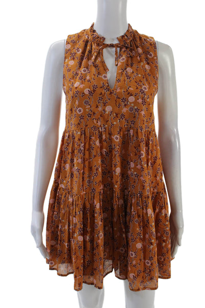 BB Dakota x Steve Madden Womens Sleeveless Keyhole Floral Mini Dress Brown XS