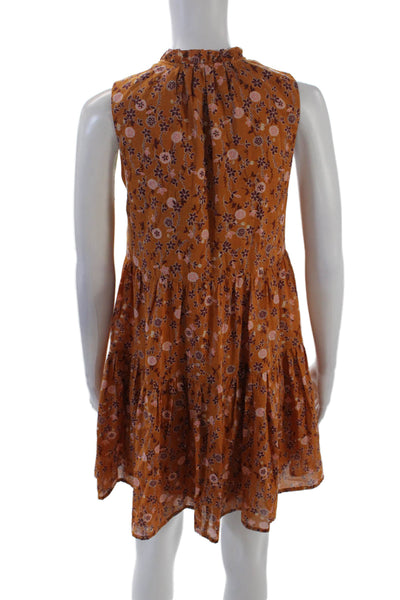 BB Dakota x Steve Madden Womens Sleeveless Keyhole Floral Mini Dress Brown XS