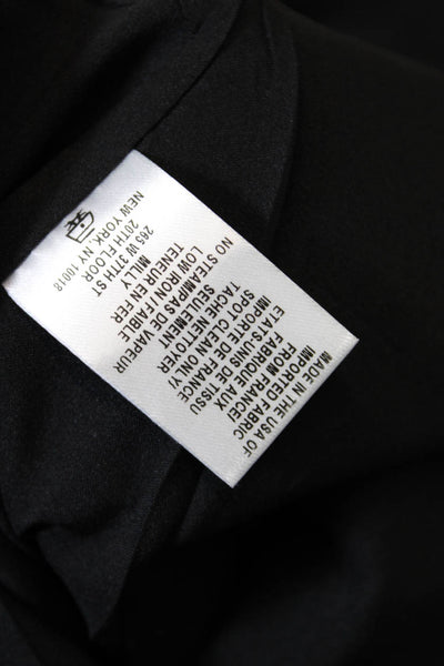 Milly Womens Back Zip Mesh Trim Scoop Neck Embroidered Dress Black Multi Size 2