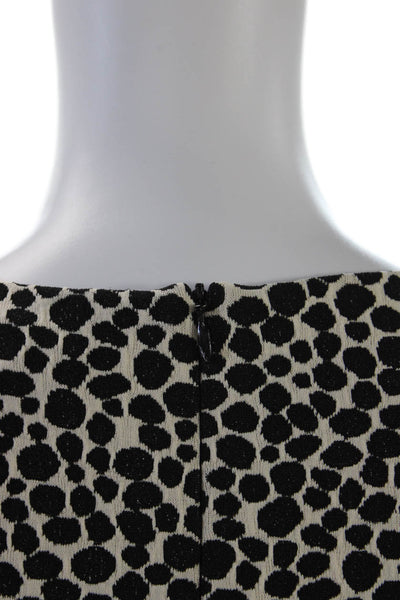 Mara Hoffman Womens Back Zip Long Sleeve Knit Spotted Dress White Black Size XS
