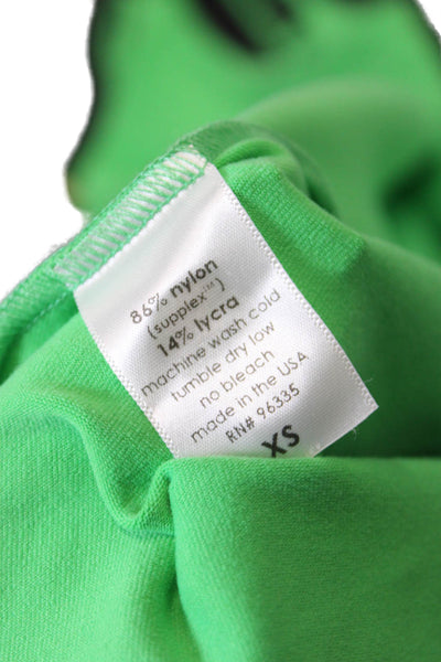 Susana Monaco Womens Cross Back Crew Neck Knit Swing Dress Green Size XS