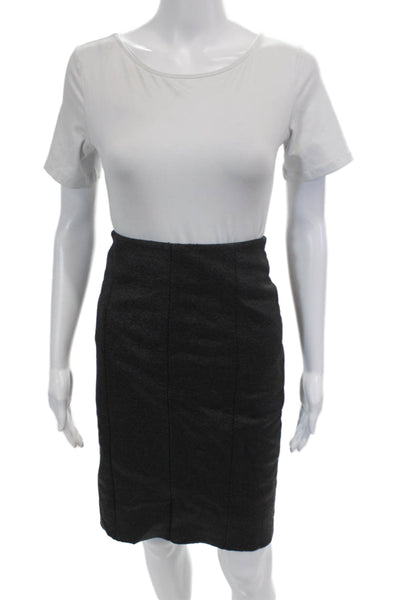 Cedric Charlier Womens Wool Metallic Colorblock Paneled Skirt Black Size 6
