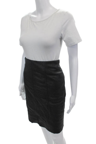 Cedric Charlier Womens Wool Metallic Colorblock Paneled Skirt Black Size 6