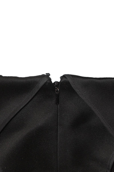 Cedric Charlier Womens Wool Metallic Colorblock Paneled Skirt Black Size 6