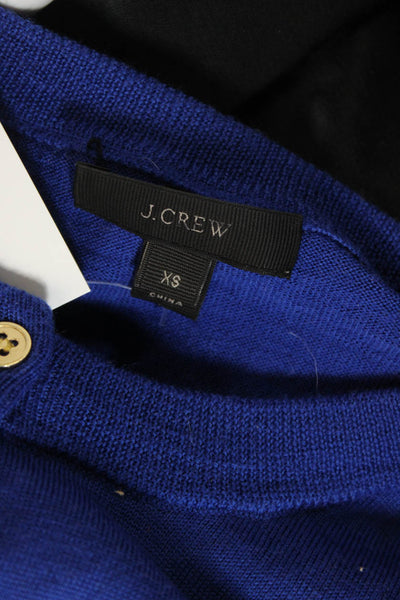 J Crew Womens Long Sleeve Wool Button Down Cardigan Blue Size XS