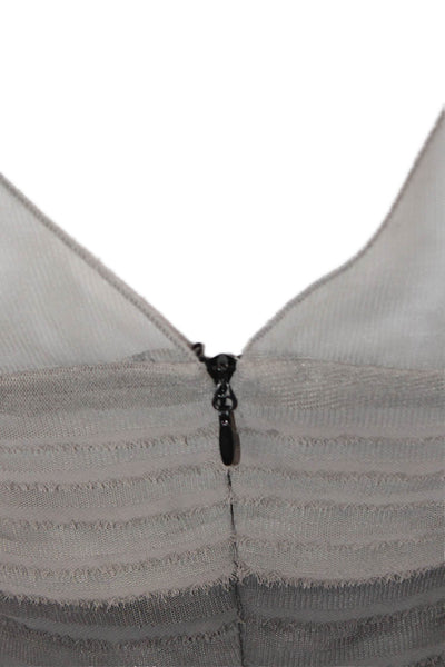 BCBGMAXAZRIA Womens V Neck Ombre Sleeveless A Line Dress Gray Size 8