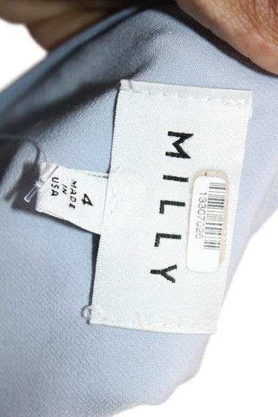 Milly Womens Sleeveless Gathered Sheath Dress Light Blue Size 4