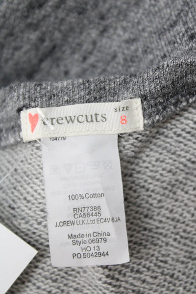 Crewcuts Girls Cotton Long Sleeve Colorblock Casual Knit Crewneck Gray Size 08