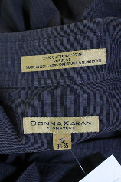 Donna Karan Womens Cotton Long Sleeve Button Up Casual Top Gray Size 16