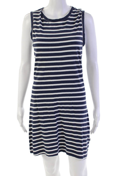 ALC Womens Scoop Neck Striped Knee Length Knit Tank Dress Navy White Size XS