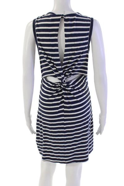 ALC Womens Scoop Neck Striped Knee Length Knit Tank Dress Navy White Size XS