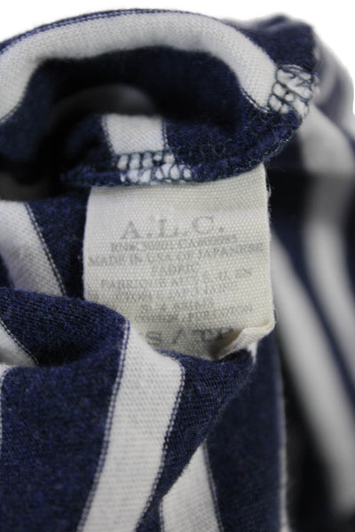 ALC Womens Scoop Neck Striped Knee Length Knit Tank Dress Navy White Size XS