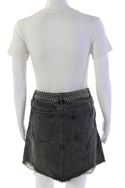 DL1961 Womens Cotton Zip Button Lined Short Denim Skirt Gray Size EUR 27