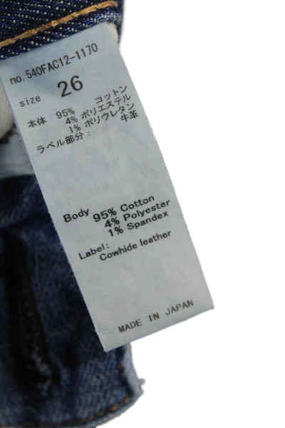 Moussy Womens Cotton Zip Button Distressed Slim Leg Denim Jeans Blue Size EUR 26