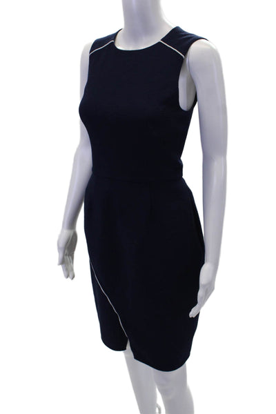 Slate & Willow Womens Sleeveless Zippered Knee Length Dress Blue Size 4