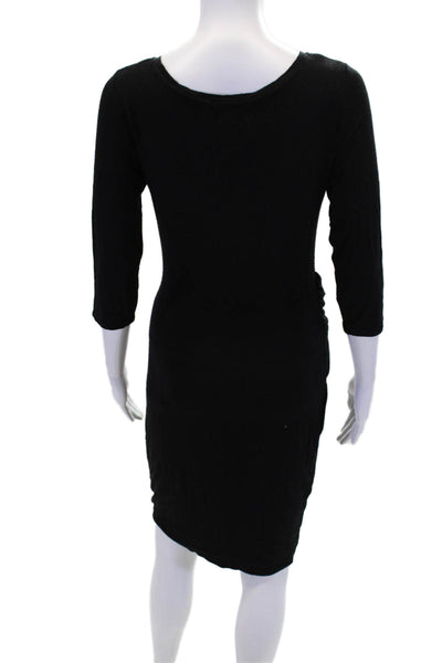Rachel Rachel Roy Womens Stretch 3/4 Sleeve Tied Mini Dress Black Size M