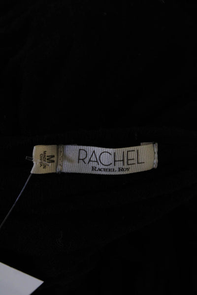 Rachel Rachel Roy Womens Stretch 3/4 Sleeve Tied Mini Dress Black Size M