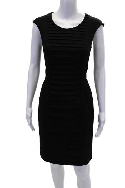 Calvin Klein Womens Sleeveless Knee Length Pleated Pencil Dress Black Size 4